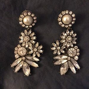 Bauble at pearl and crystal flower earrings